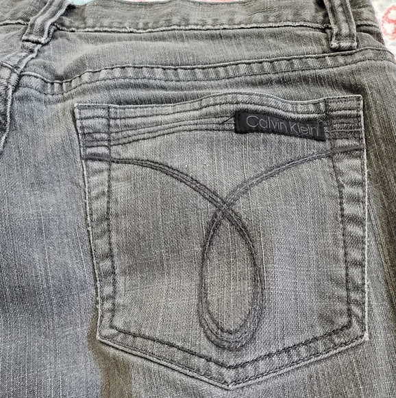 Calvin Klein Black Washed Flare Jeans - Picture 8 of 10